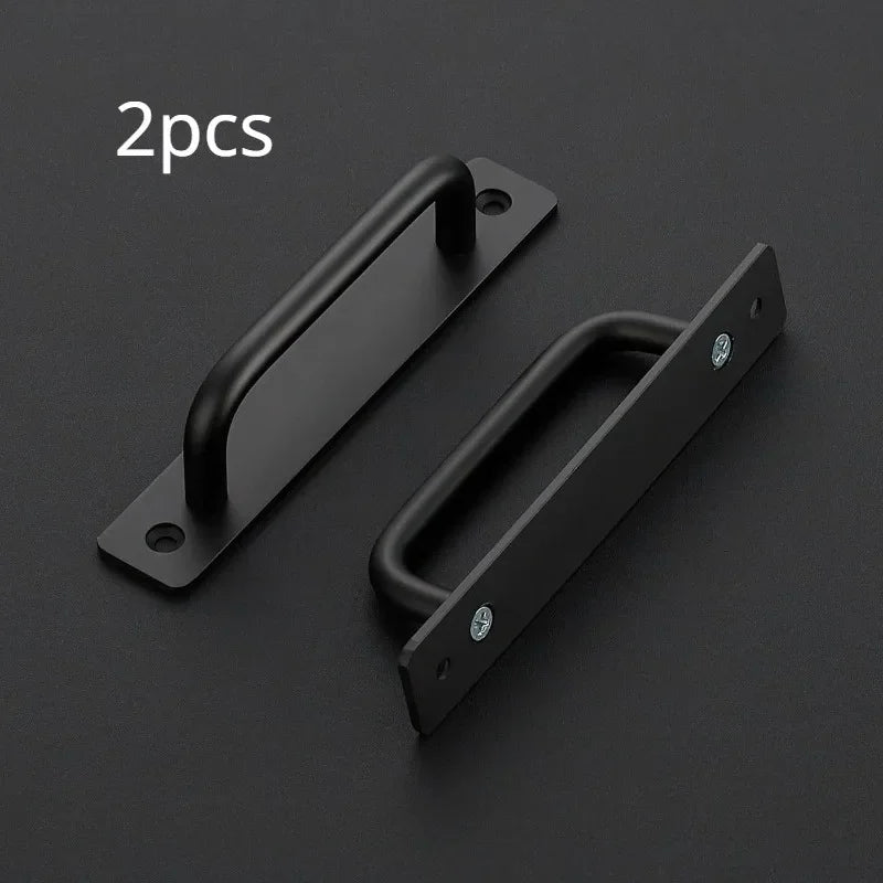 2-Pack Black Barn Door Handles | Sliding Cabinet Pull Set Door Pull Handles QXL