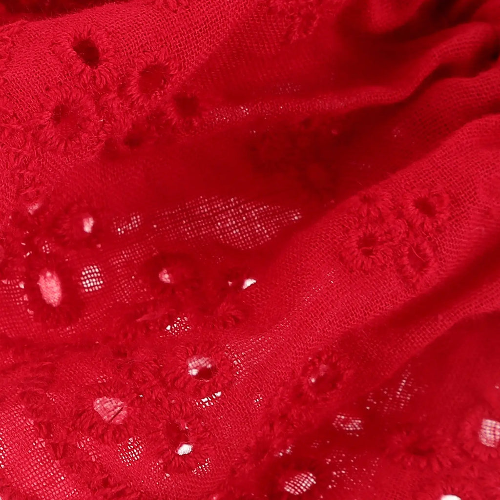 Double Layer Red Lace Scrunchies | Oversized Elastic Hair Ties Lace Hair Scrunchie QXL