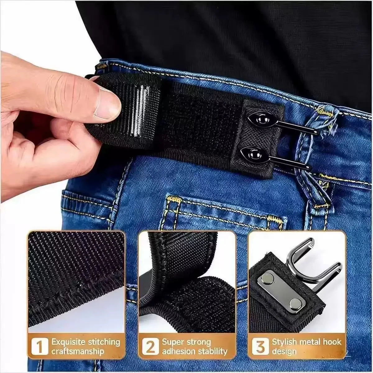 2-Pack Adjustable Elastic Velcro Casual Belt for Men & Women Casual Belt Set QXL