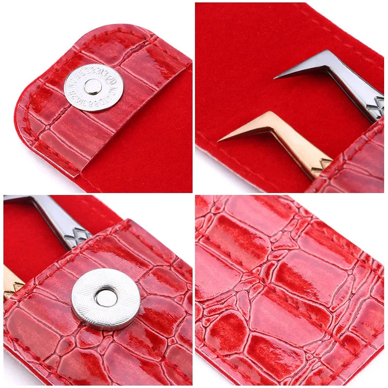 Eyelash Tweezer Leather Case | Portable Lash Tool Storage Bag Tweezer Storage Case QXL