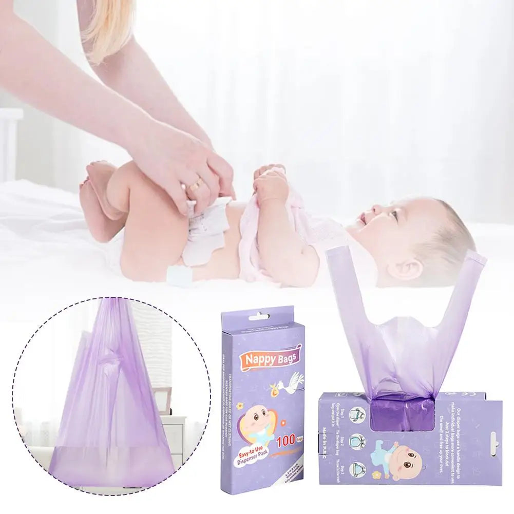 100-Pack Scented Disposable Nappy & Hygiene Bags | Diaper Bags Disposable Hygiene Bags QXL