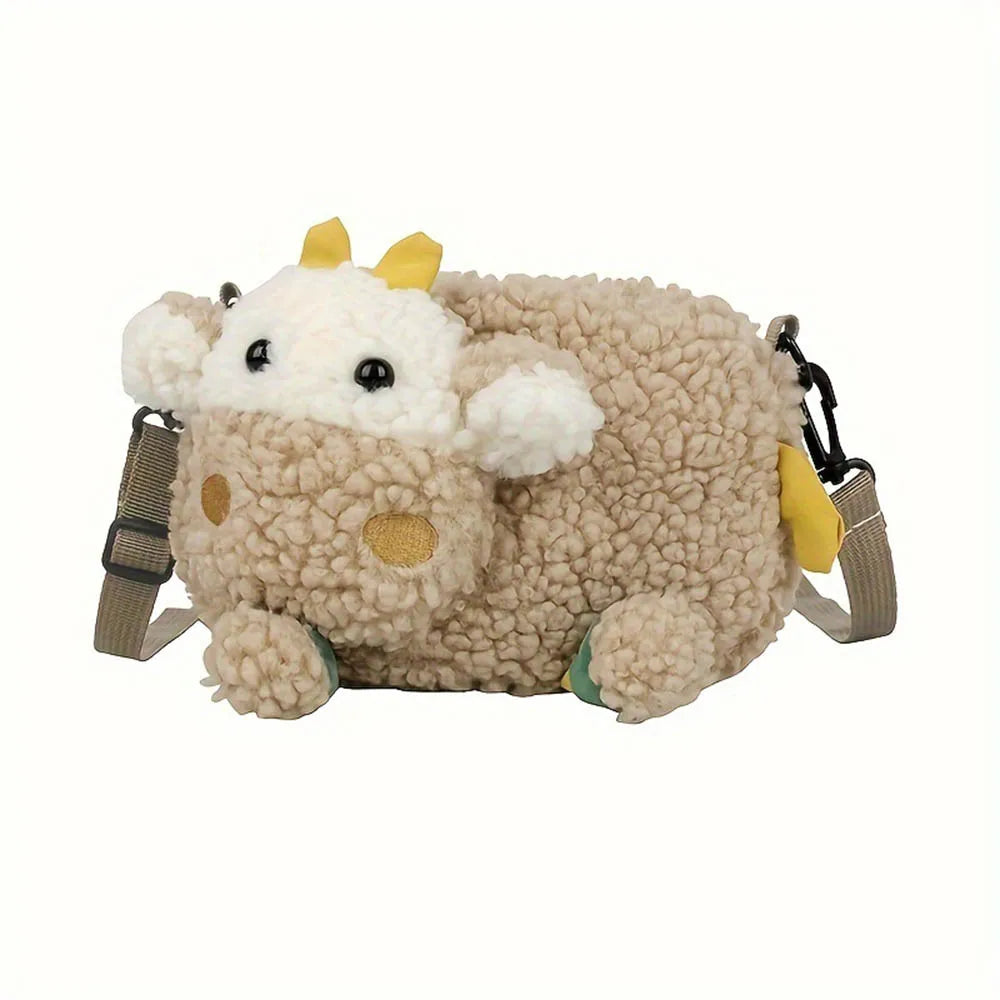 Women's Plush Crossbody Bag | Cute Doll Shoulder Bag Plush Crossbody Bag QXL