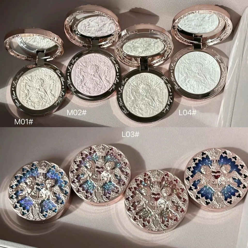 Flower Knows Little Angel Highlighter Palette | 8g Glow Powder Highlighter Palette QXL