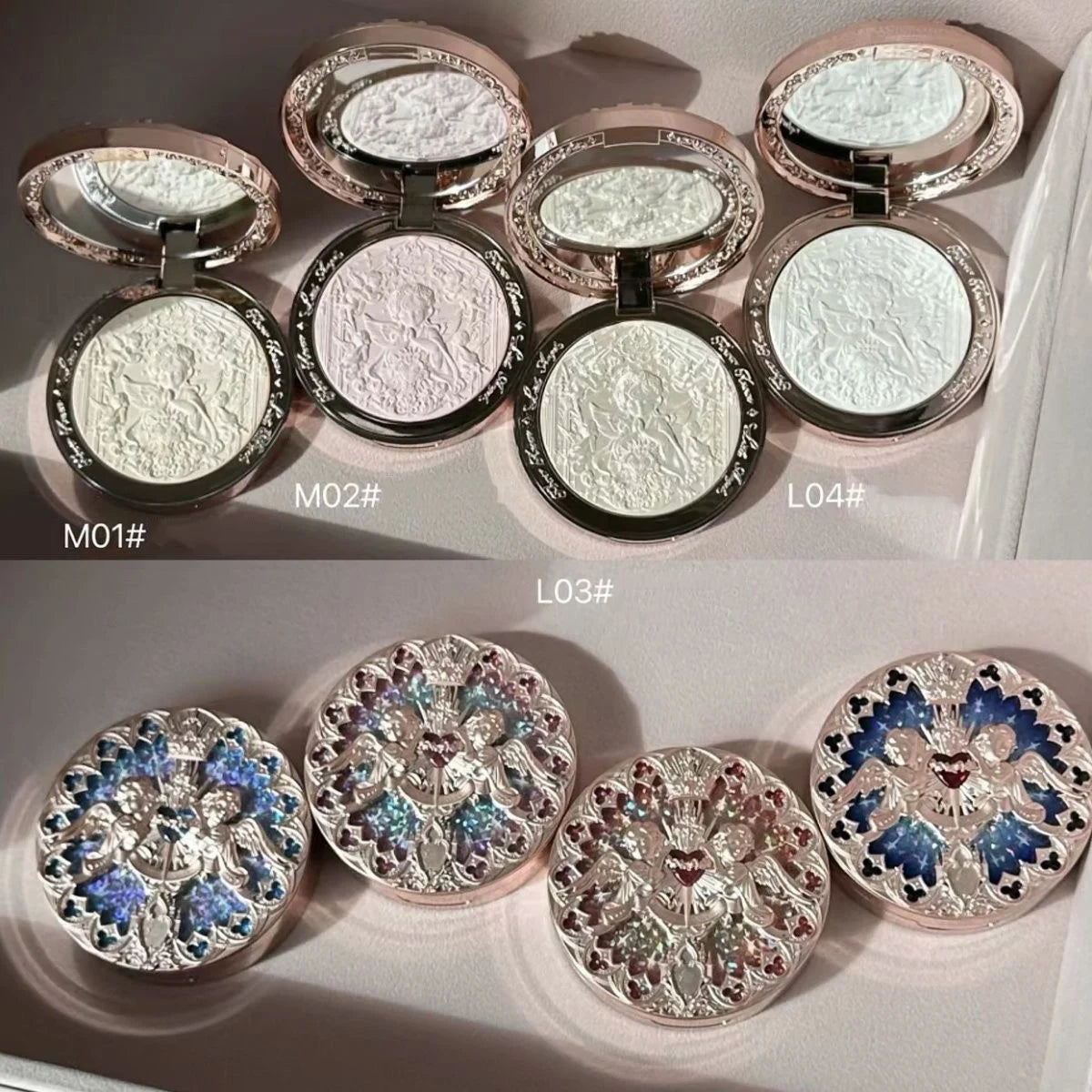 Flower Knows Little Angel Highlighter Palette | 8g Glow Powder Highlighter Palette QXL