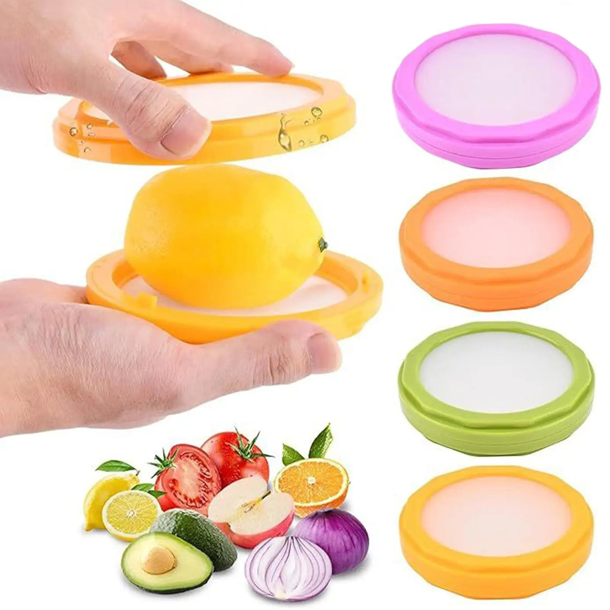 4-Pack Silicone Fruit & Vegetable Storage Containers Food Storage Container QXL