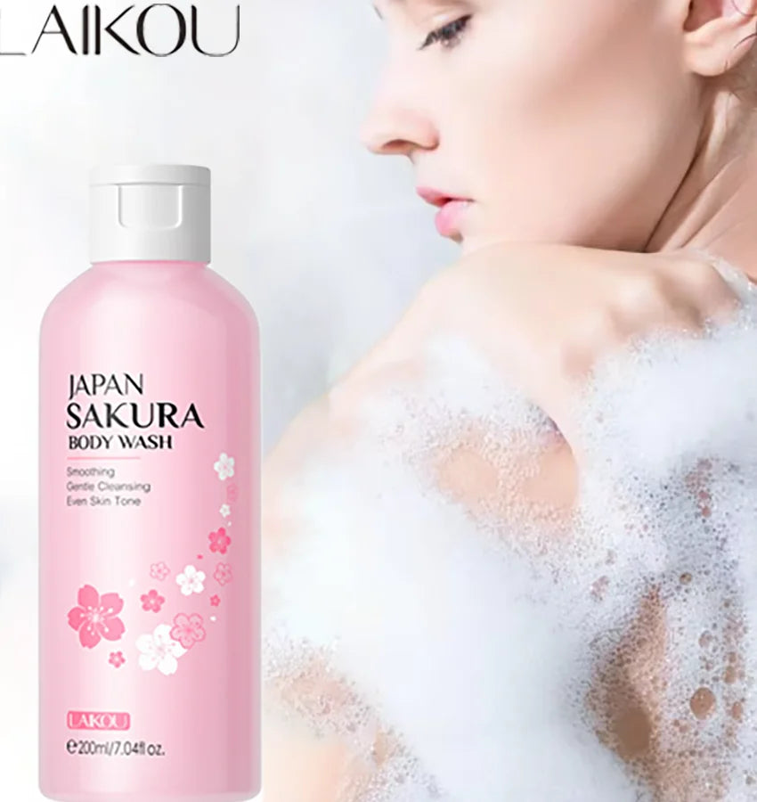 LAIKOU Sakura Shower Gel – Brightening Body Wash 200ml Body Wash QXL 200ml Moisturizing