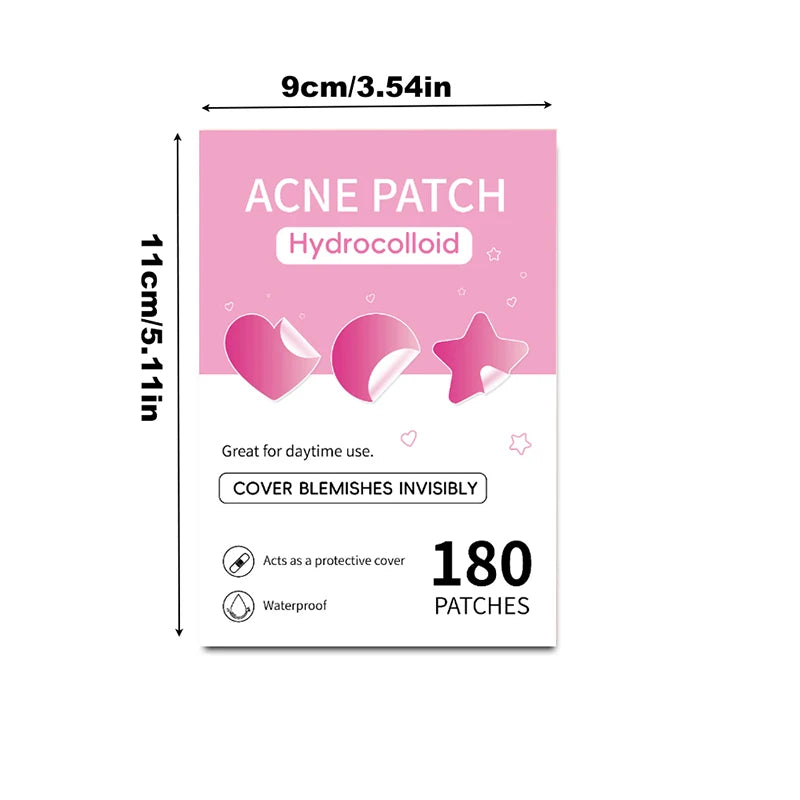 180-Pack Invisible Acne Patches – Waterproof & Breathable Acne Patches QXL 1box