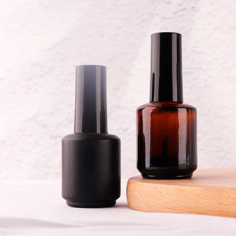 15ml Empty Glass Nail Polish Bottle with Brush & Lid Nail Polish Bottle QXL