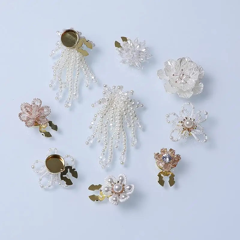 Pearl Rhinestone Button Covers | DIY Alloy Shirt Accessories Button Covers QXL