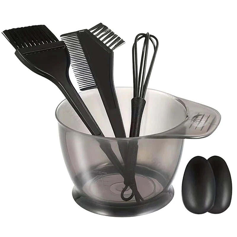 5-Piece Hair Dye Brush & Bowl Set | Ear Caps & Mixing Rod Hair Colouring Kit QXL