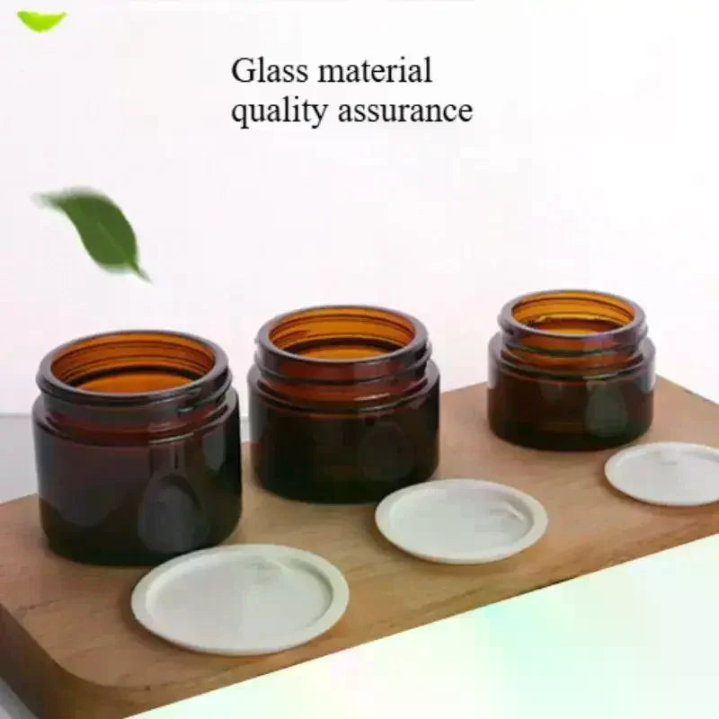 Dark Glass Cream Jar Refillable 10–60g | Empty Cosmetic Container Glass Cosmetic Jar QXL