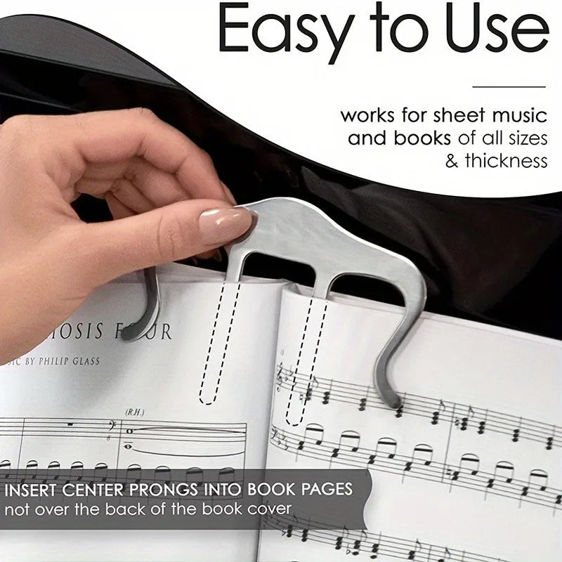 Large Music Book Clip – Sheet Music Holder for Piano & Guitar Music Book Clip QXL