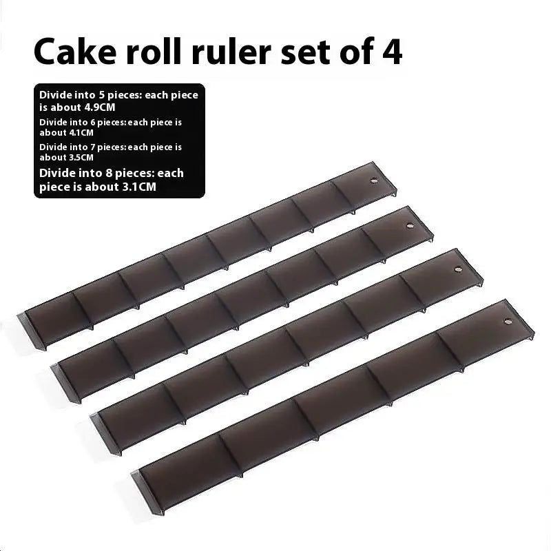 4-Pack Cake Roll Cutting Ruler Set | Uniform Slice Divider Cake Cutting Ruler QXL