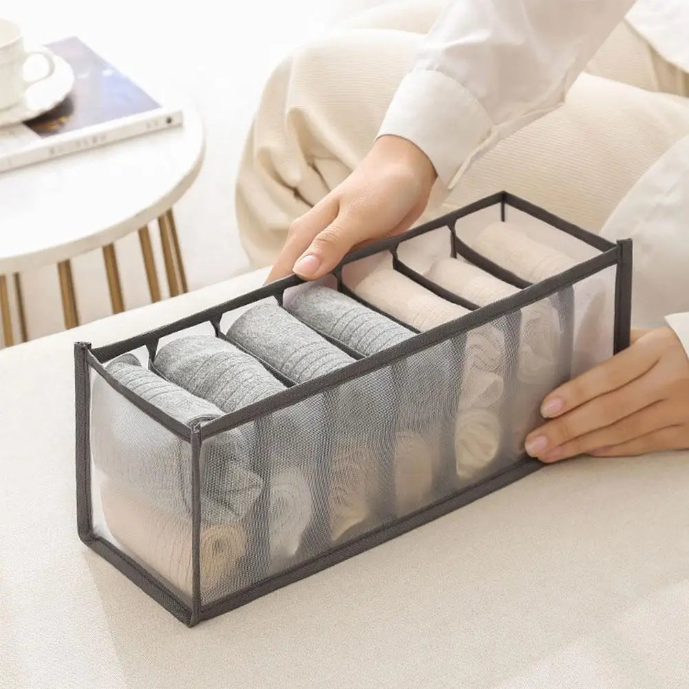 Foldable Underwear Drawer Organizer | 7-Compartment Storage Drawer Organizer QXL