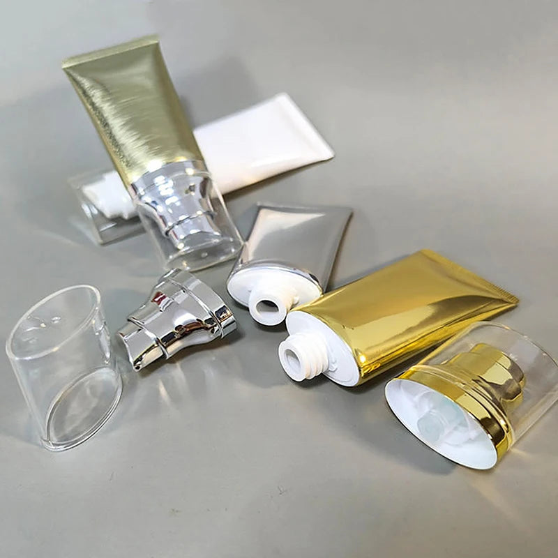30/50ml Refillable Squeeze Travel Tube with Pump | Cosmetic Bottle Refillable Travel Tube QXL
