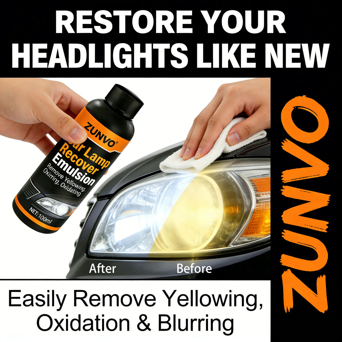 Car Headlight Restoration Emulsion | Remove Yellowing & Oxidation Headlight Restorer QXL Default Title
