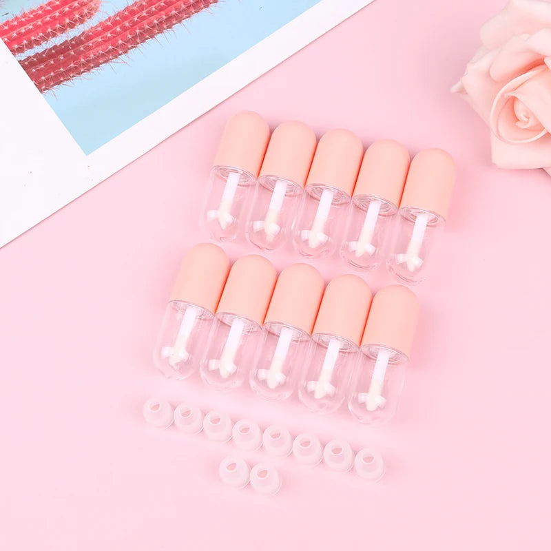 10-Pack Empty 5ml Lip Gloss Tubes DIY Refillable Wand Containers Lip Gloss Containers QXL Pink