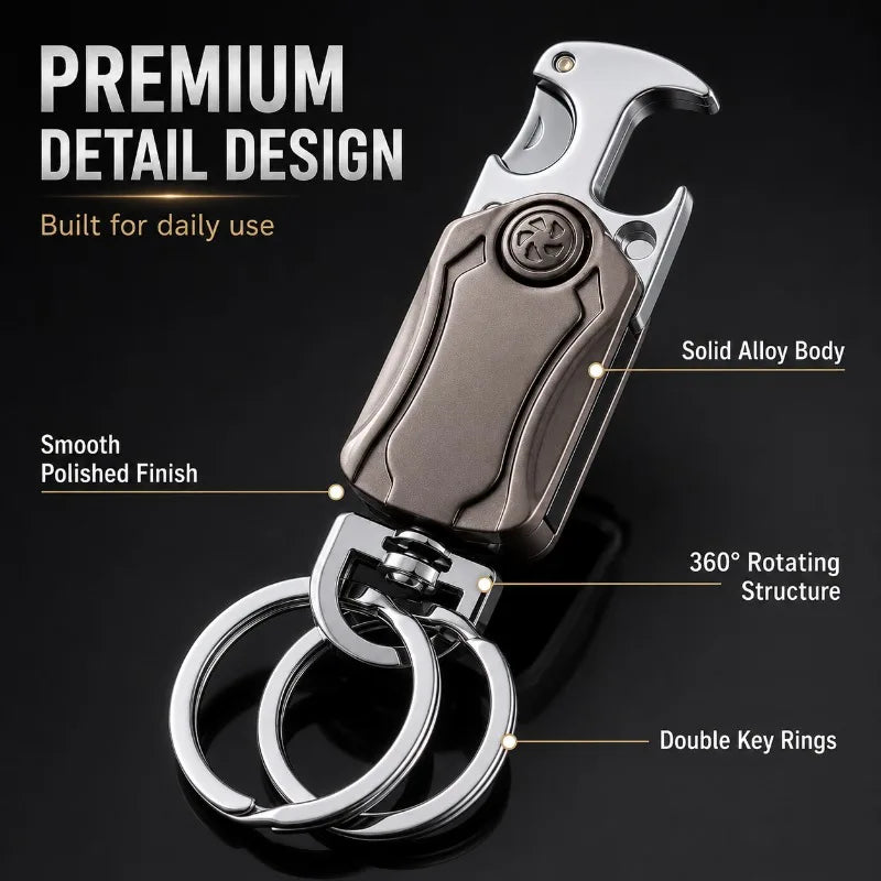 4-in-1 Metal Keychain Fidget Spinner & Bottle Opener EDC Tool EDC Keychain Tool QXL