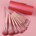 13-Pc Pink Makeup Brush Set + Star Case | KOSSHOW Makeup Brush Set QXL Pink