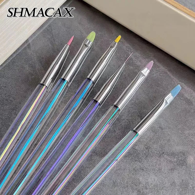 Colorful Handle Nail Art Detail Brush | Line Drawing & DIY Painting Nail Art Brush QXL