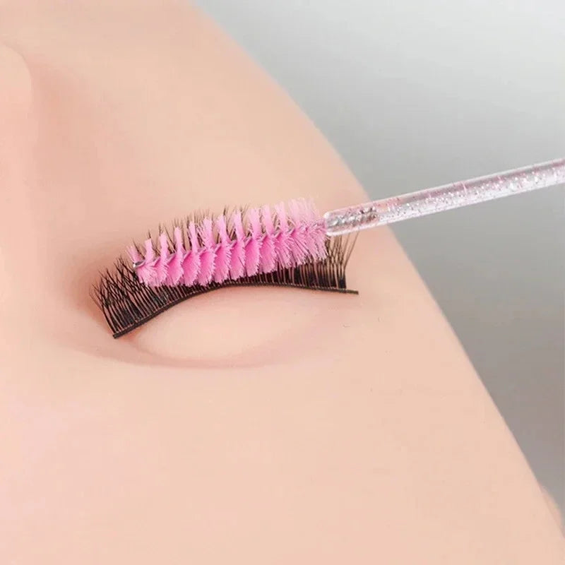 100-Pack Disposable Eyelash Spoolies & Mascara Wand Brushes Disposable Lash Spoolies QXL