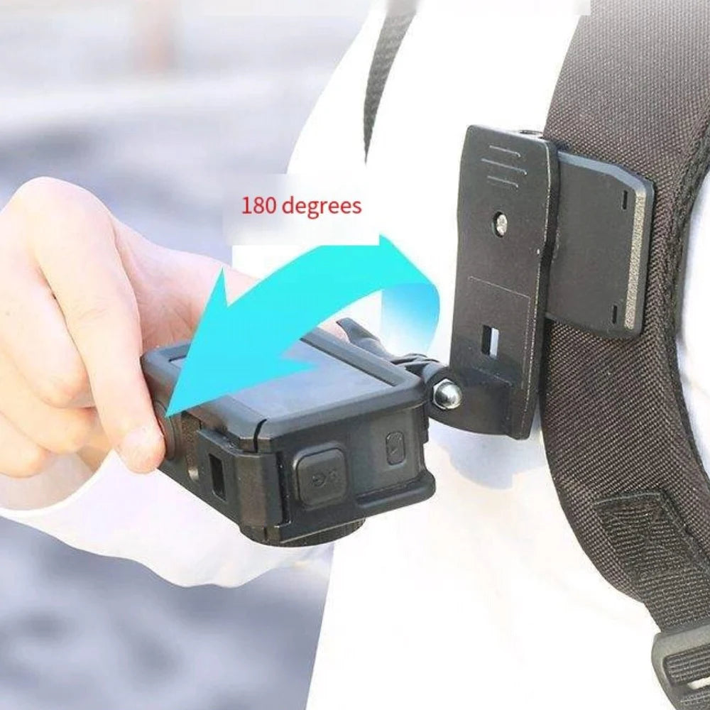 360° Rotatable Camera Backpack Clip Mount | GoPro DJI DSLR Camera Backpack Mount QXL