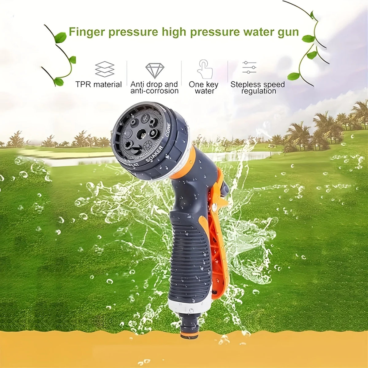 8-Mode High-Pressure Garden Hose Nozzle Sprayer Gun Garden Hose Nozzle QXL