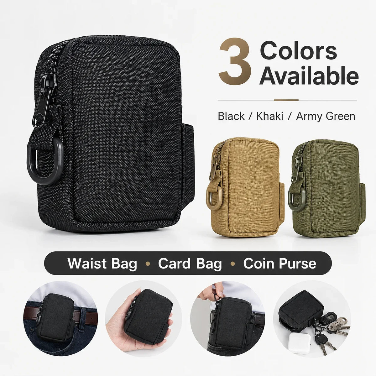 Tactical Mini Waist Pouch – EDC Belt Bag for Hiking Tactical Belt Bag QXL