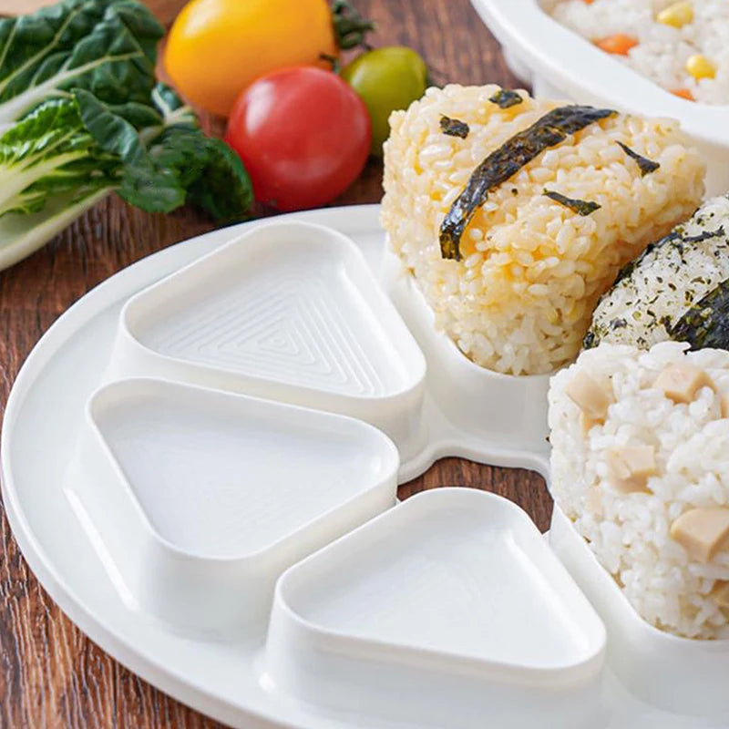 Triangle Sushi Mold & Rice Ball Maker | 6-in-1 Bento Kit Sushi Mold Kit QXL