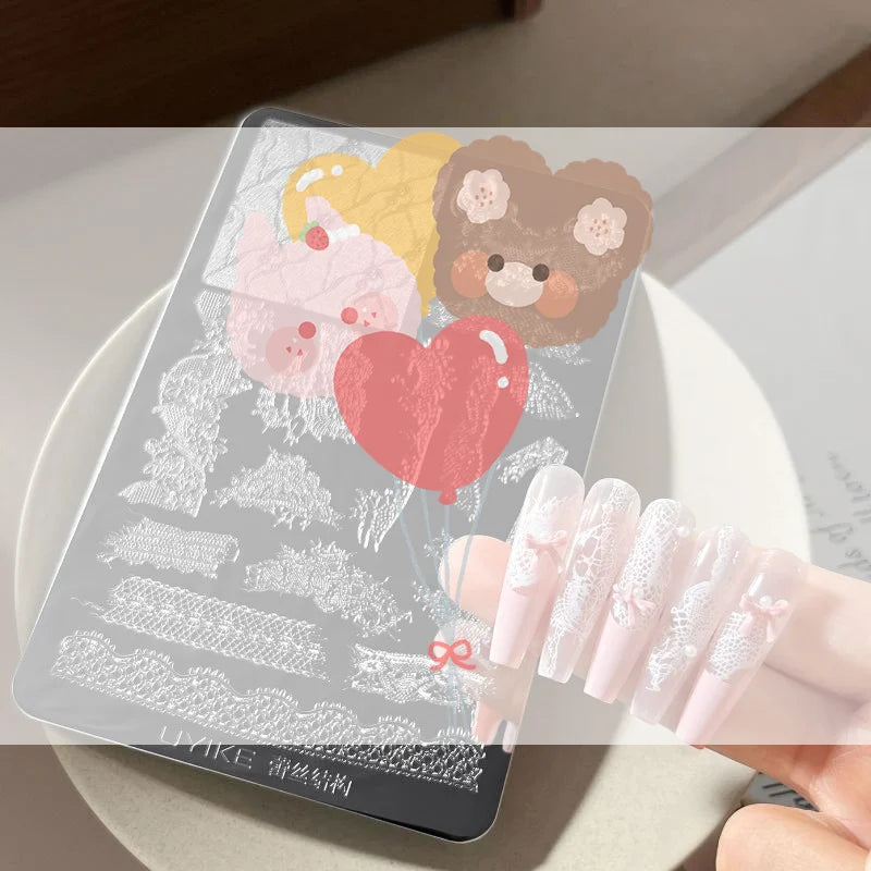Lace Nail Stamping Plate | Stainless Steel DIY Manicure Tool Nail Stamping Plate QXL Default Title