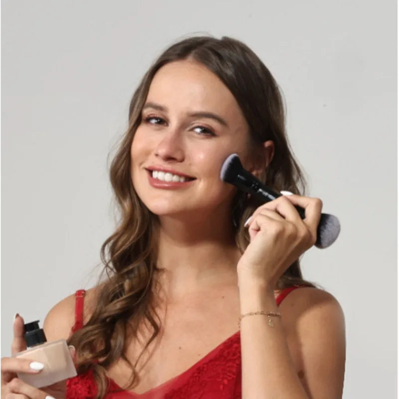 Double-Ended Concealer & Contour Brush | Bevel Foundation Tool Dual Makeup Brush QXL