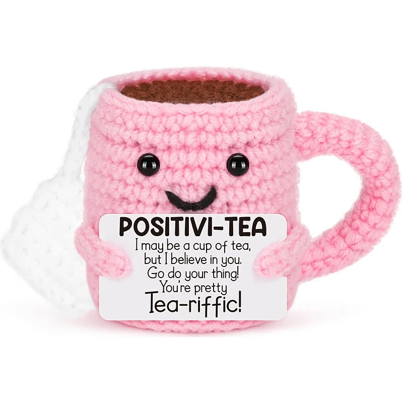 DIY Crochet Mini Teacup Kit – Pink Handmade Gift Set Crochet Craft Kit QXL Pink