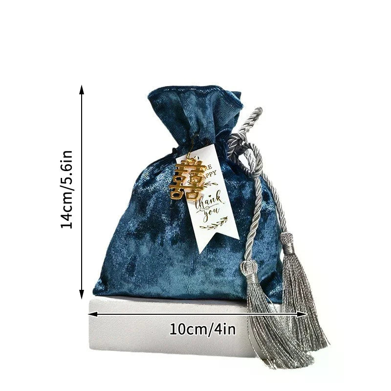 Velvet Drawstring Tassel Gift Bags | Wedding & Jewelry Pouches Velvet Gift Pouch QXL