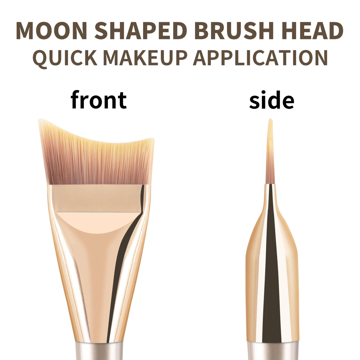 Crescent Flat Head Foundation Brush | Streak-Free Blending Foundation Brush QXL
