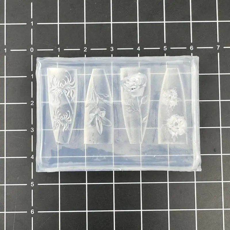 Rose Skull 3D Silicone Nail Art Mold | Floral DIY Template Silicone Nail Mold QXL A1