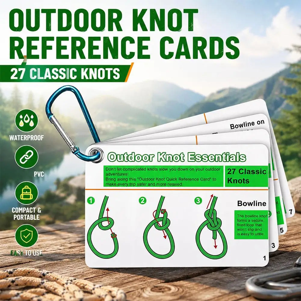 Waterproof Knot Tying Reference Cards – 19 Camping Knots Knot Reference Cards QXL