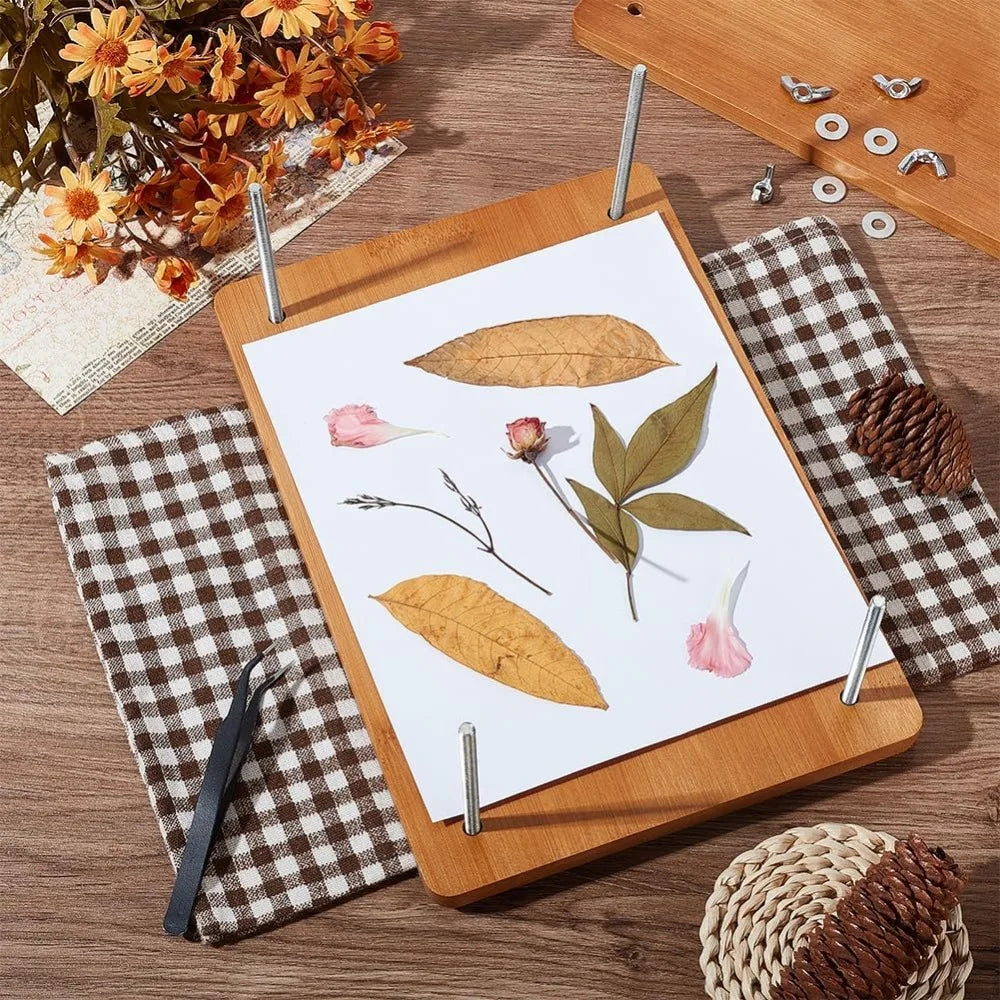 Large Wooden Book & Flower Press 11.6x7.87" | DIY Craft Kit Wooden Craft Press QXL