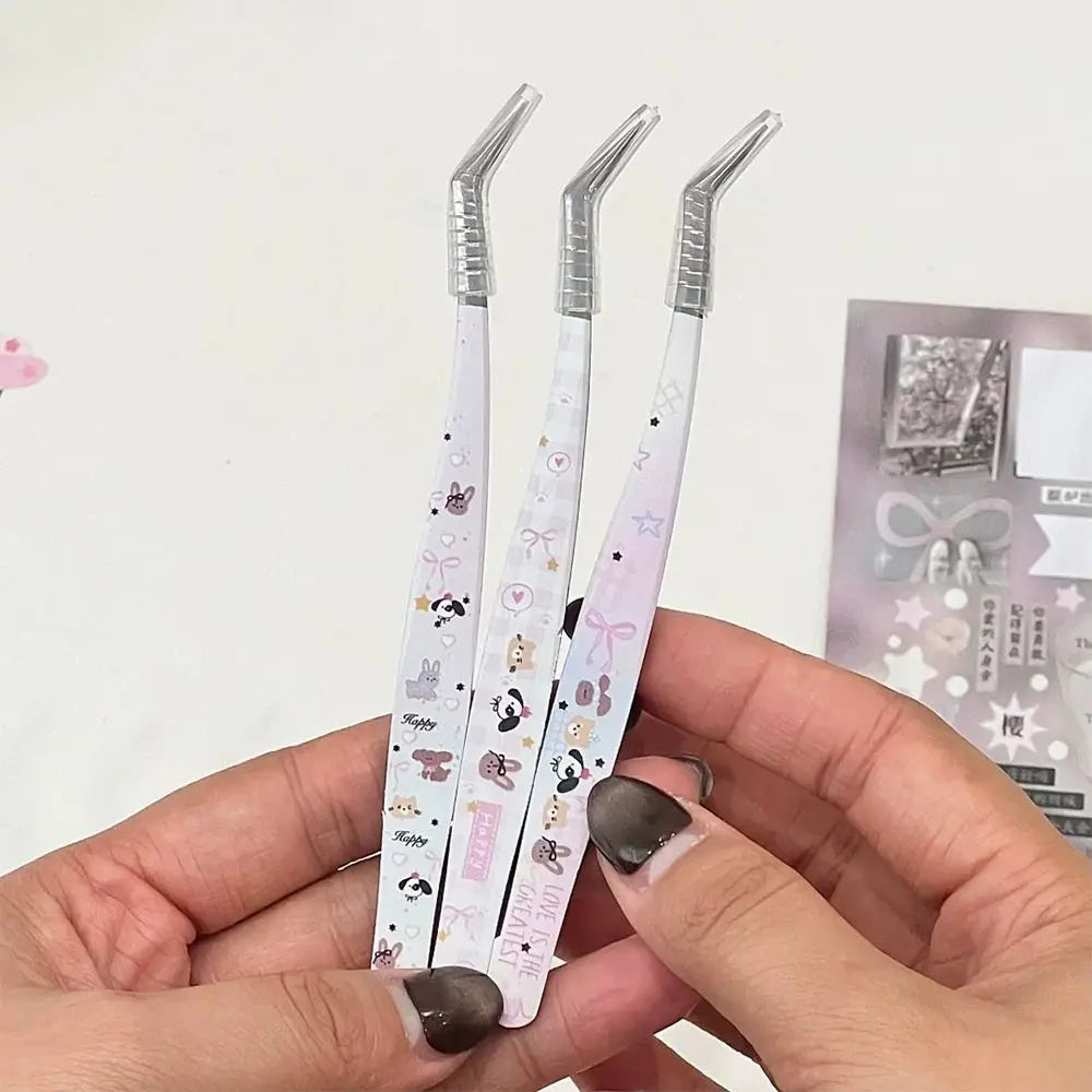 Curved Lash Extension Tweezers | Stainless Steel Cartoon Design Lash Extension Tweezer QXL