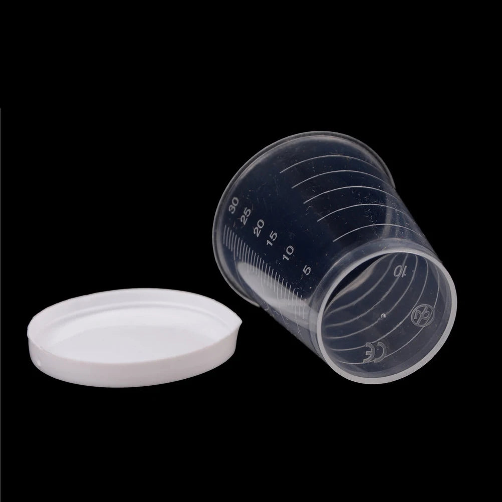 10-Pack 30ml Graduated Plastic Measuring Cups with Caps Measuring Cups QXL