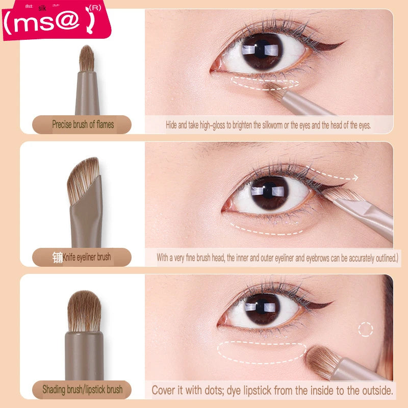 7-Piece Milk Coffee Eye Shadow & Detail Makeup Brush Set Eye Makeup Brush Set QXL