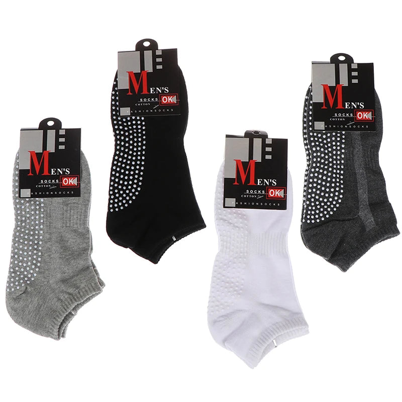Men's Cotton Non-Slip Yoga Socks | Grip Pilates & Gym Yoga Grip Socks QXL