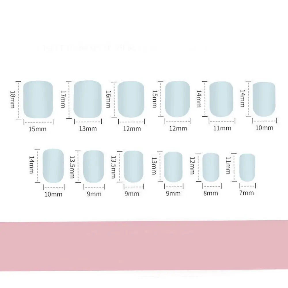 Short Square Press-On Toenails | French & Solid Color 24-Piece Press-On Toenails QXL