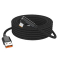 6A 90° Elbow USB-C Fast Charging Cable – 1M to 8M Braided USB-C Charging Cable QXL black 3m