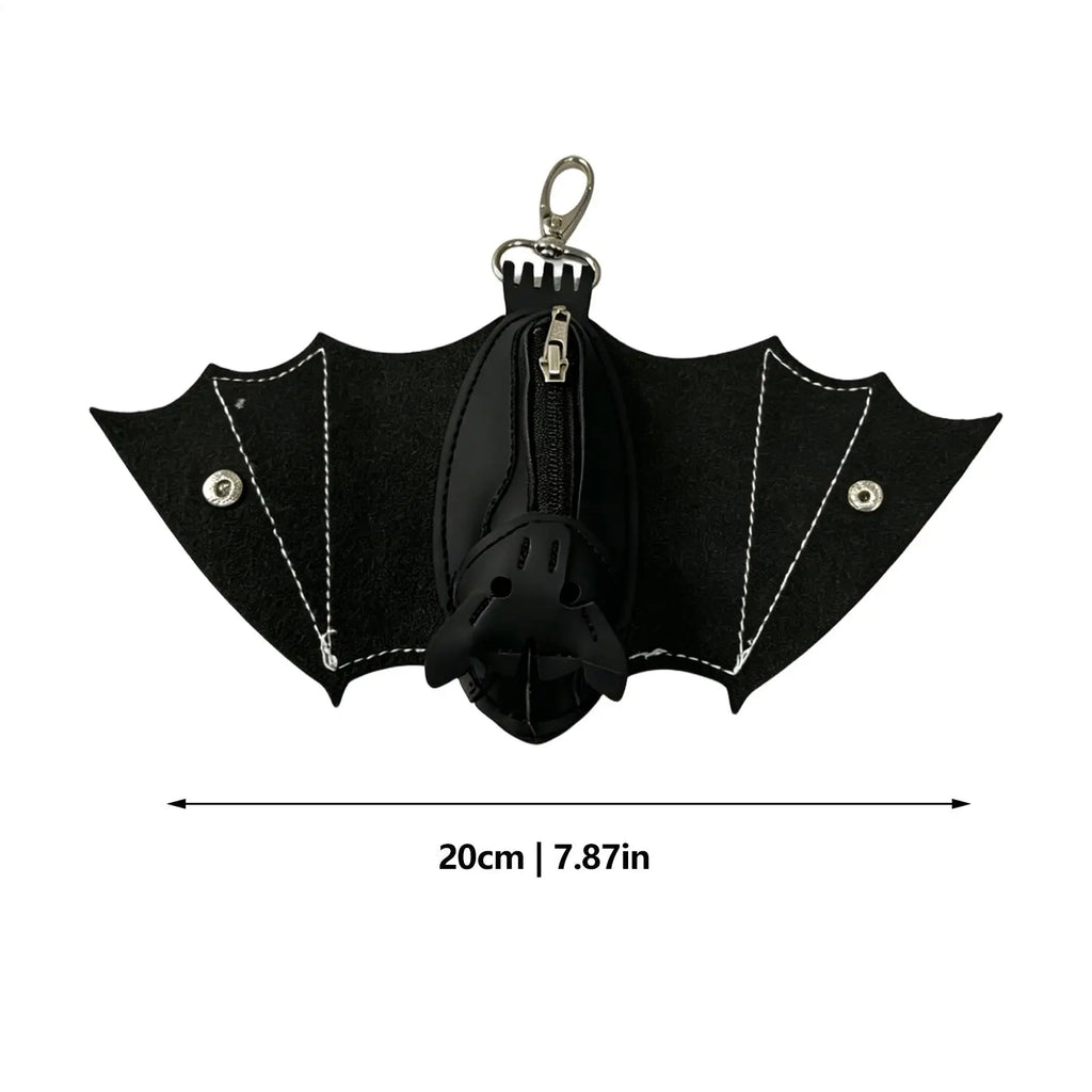 Gothic Bat Coin Purse PU Leather Keychain Wallet Foldable Wings Gothic Coin Purse QXL