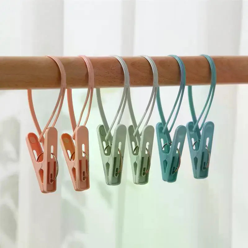 12-Pack Windproof Clothesline Hook Clips – Socks & Laundry Clothesline Clips QXL