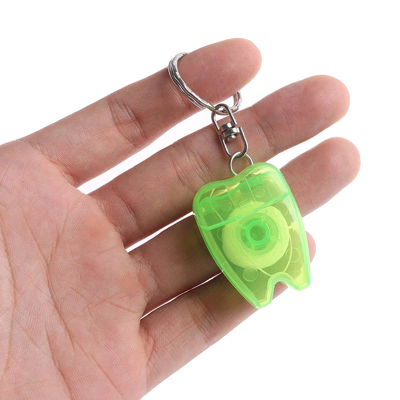 Portable 15m Dental Floss Keychain Case | Travel Flosser Dental Floss Keychain QXL