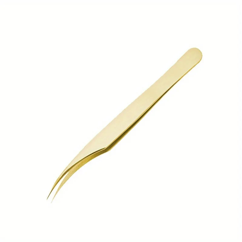 Stainless Steel Dolphin Clip Eyelash Tweezer | Precision Tip Eyelash Tweezer QXL gold 1pc