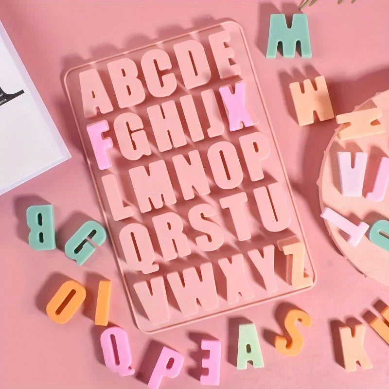 Silicone 26-Letter Alphabet Mold for Cake, Soap & Chocolate Silicone Baking Mold QXL