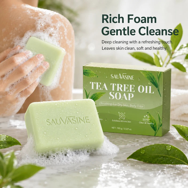 Tea Tree Oil Soap Bar – Deep Cleansing & Moisturizing 100g Cleansing Soap Bar QXL