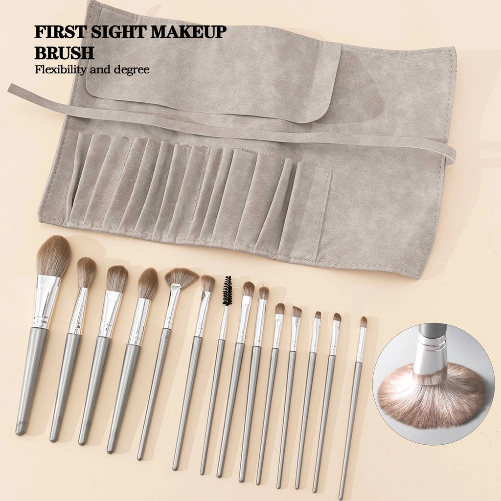 14-Pc Soft Makeup Brush Set | Foundation, Blush & Eye Brushes Makeup Brush Set QXL 14 brushes and bags